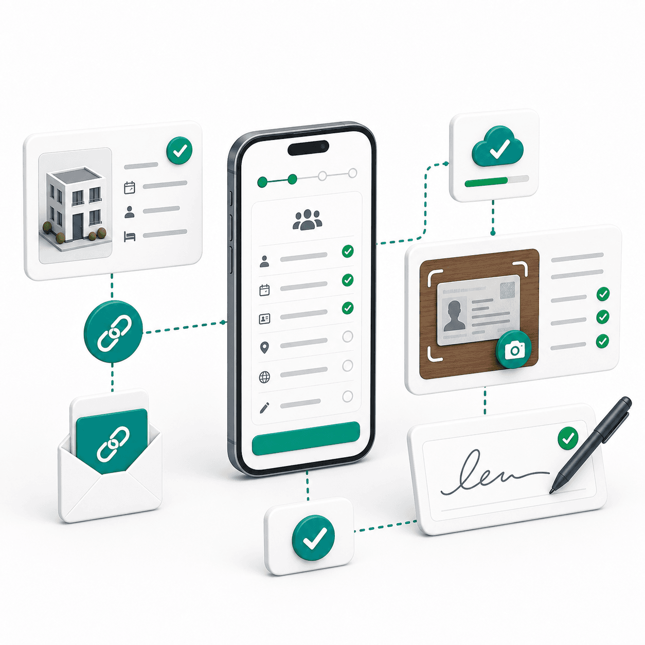 Secure digital guest check-in workflow